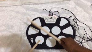 drum pad roll portable mini murraah  low budget 9 roll up drum kit )