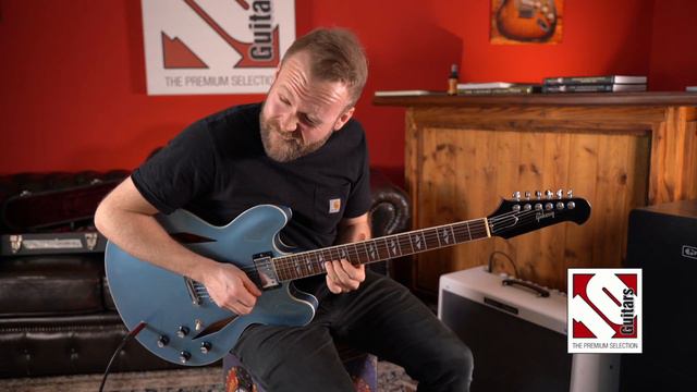 2008 Gibson DG 335 Dave Grohl Pelham Blue | Guitar Demo смотреть онлайн