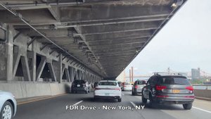 FDR Drive North - Manhattan - New York - 4K Street Drive