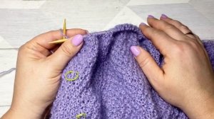 Вытачка на узоре «рис» #вязание DIY