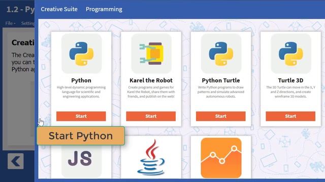 Testing Python Code Snippets in NCLab's Creative Suite