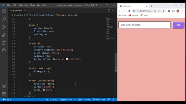 how to create todo list in javascript | html css & javascript for beginners | coding for beginners