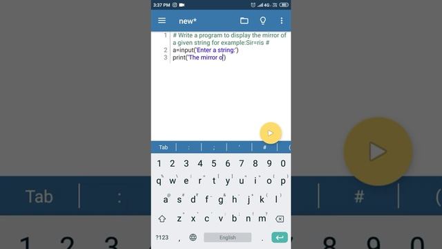 Write a python program to display the mirror of the given string ?? смотреть онлайн