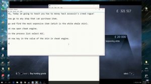 Assassin's creed rogue PC money hack! (Cheat engine) 2017!
