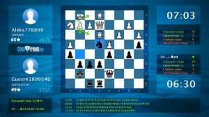 Chess Game Analysis: Aleks778899 - Guest41809146 : 0-1 (By ChessFriends.com)