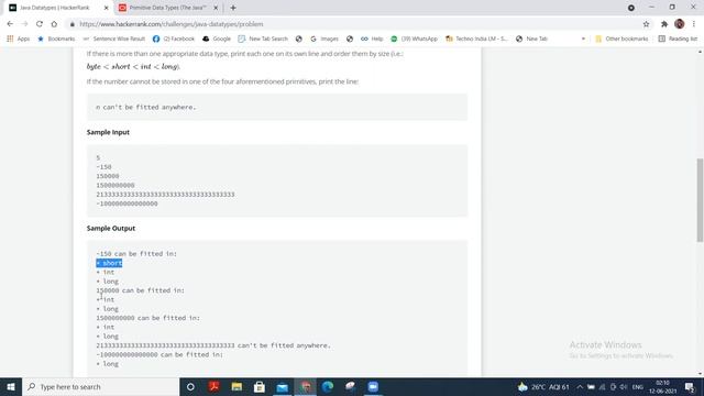 8. Java Datatypes || HackerRank