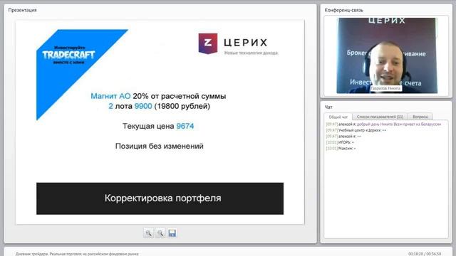 Дневник тредера. Реальная торговля на российском фондовом рынке (21 февраля 2017 г.)