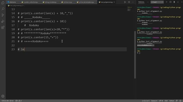 Python Methods Worth Knowing | center(),rjust(),ljust()  | Text-Alignment Methods | 2020