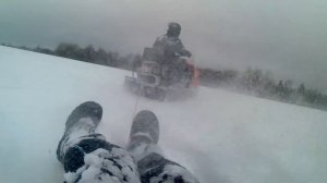 Покатушки на снегоходе Буран.