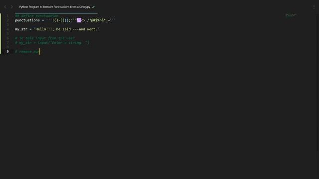 Remove Punctuations From a String in Python | Python Examples | Python Coding Tutorial | Interview