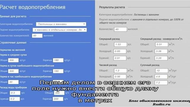 Калькулятор расчета раствора для ленточного фундамента