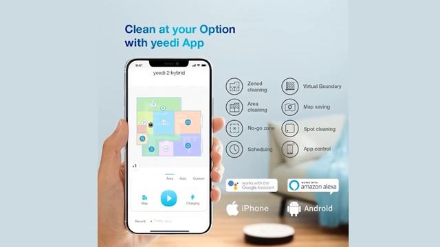 Робот-гибрид-пылесос yeedi 2, визуальная навигация, щетка 3 в 1, виртуальная граница, 2500 па,