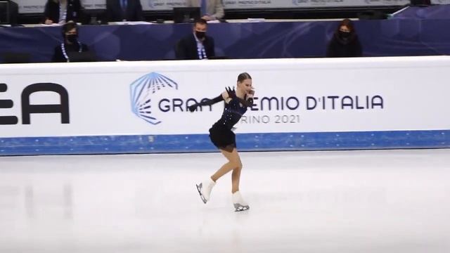 Майя Хромых. Короткая программа. ТуринMaiia Khromykh SP Gran Premio d'Italia 2021, Torino 2021 смотреть онлайн