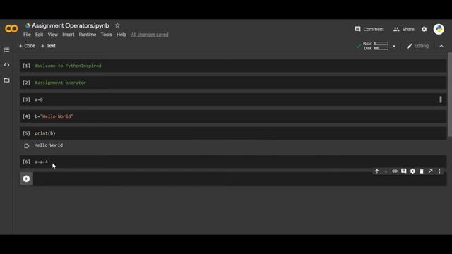 Python Tutorial: Assignment Operators
