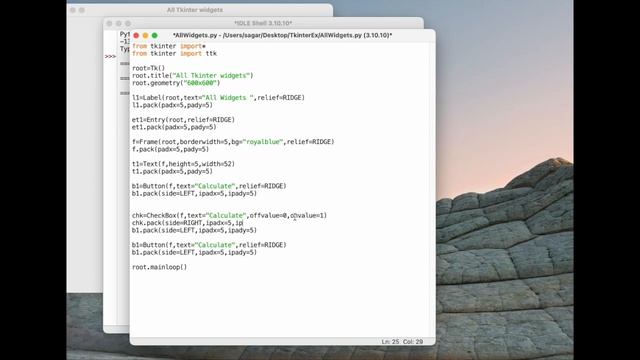 03-Python Tkiner Widgets | All tkinter widgets