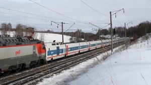 ЭП20 059 с поездом № 13 "Стриж" Москва - Берлин на перегоне Дурово - Сафоново Московской жд.