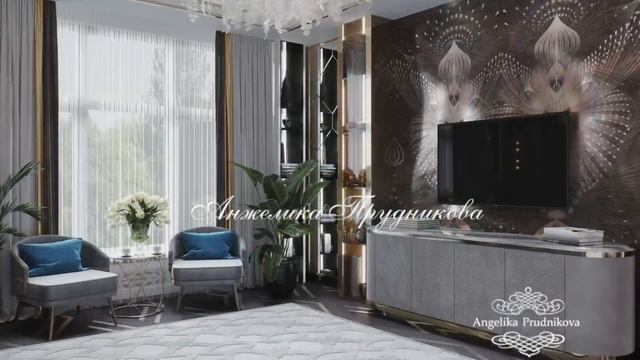 Роскошный интерьер спальни в современном стиле с элементами ар-деко смотреть онлайн