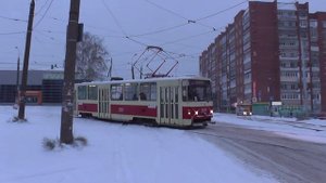 Трамвайный узел на улице Серова в Ижевске