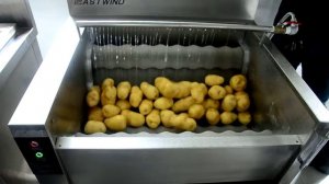 Root vegetable peeling and washing machine