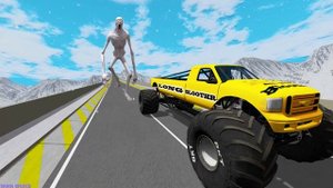 Escape From The Shy Guy (SCP-096) | Monster Truck vs Giant Pit Lava | Beamng Drive | TrainWorld