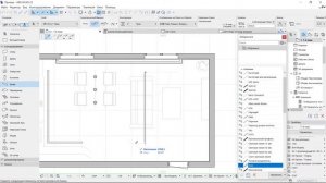 Визуализация натяжного потолка с треками и световыми линиями в Архикад