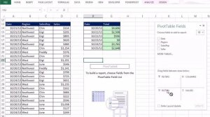 Office 2013 Class #22  Excel Basics 04  PivotTables Are Easy! SUMIFS or PivotTable for Region Repor