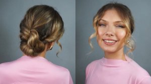 SIMPLE ELEGANT BUN FOR ANY OCCASION: PROM, WEDDING  ЭЛЕГАНТНЫЙ ПУЧОК НА ВЫПУСКНОЙ, НА СВАДЬБУ