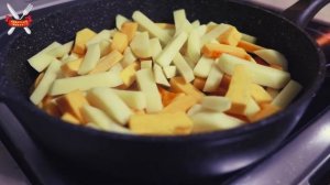 Жаркое на сковороде. Мясо с тыквой и картошкой. Family recipe©