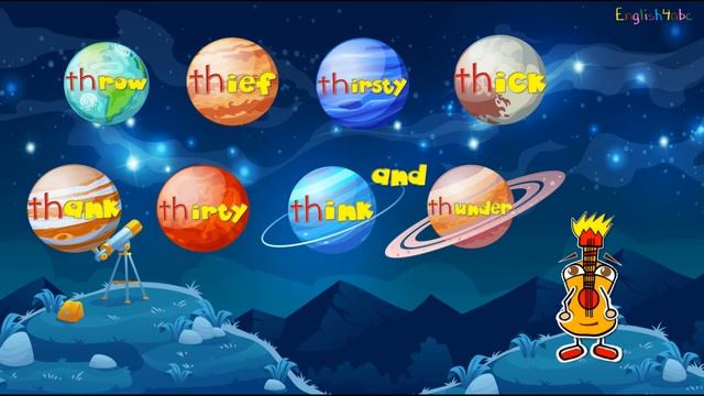 Unvoiced 'th' / Digraphs / throw, thief, thirsty, thick, thank, thirty, think, thunder/ Phonics mix