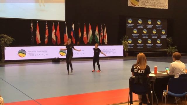 Роуп скиппинг (спортивная скакалка) ЧМ 2019. Парный фристайл Алина и Вероника
