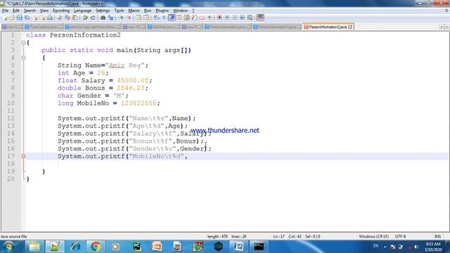 Part 4 Printing in Java Programming by Printf function