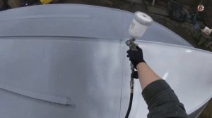 Красим катер в покрытие хелмет
