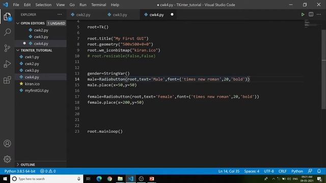Radio Buttons With Tkinter -  Python Tkinter GUI Course in Hindi #8
