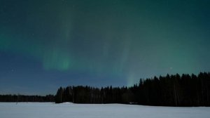 Северное сияние на севере Ленинградской области