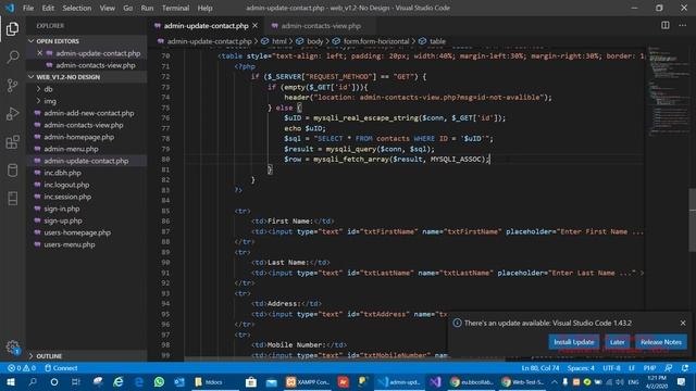 Web Development using PHP Lecture 20 Update Query Project 2
