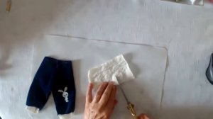 5 Брюки для куклы своими руками  . Шьем штаны для кукол и игрушек.  Брюки с апликацией