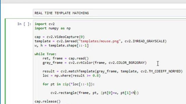 Real Time Template Matching OpenCV-Python