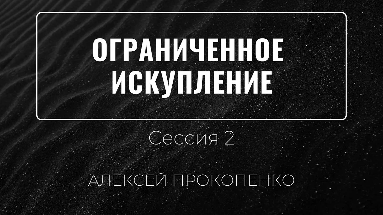 2 - Ограниченное искупление ｜ Алексей Прокопенко ｜ Сессия 2