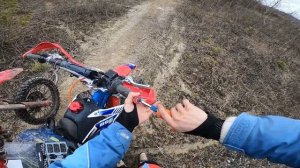 Питбайк Застрял В Текстурах / Катаемся По Карьеру / Покатушки на питбайке Бсе 125 и Аполло 150