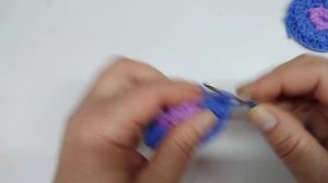 Шестиугольный мотив крючком для тапочек  сапожек на ребенка 6-7 лет.