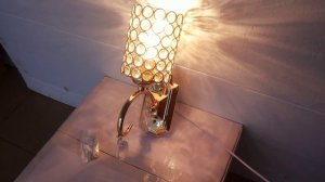 Настенный светильник бра металлический плафон с хрустальными вставками!