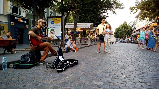 Одесса, июль 2016, уличные музыканты, Street musicians, гитарист из-за бугра 3 смотреть онлайн