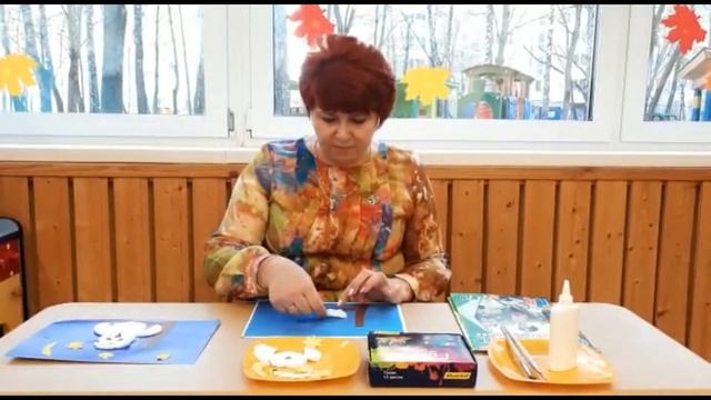 Аппликация из ватных дисков "Сова" смотреть онлайн