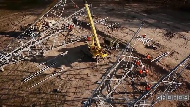 Установка опоры ЛЭП 750 кВ