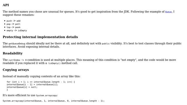 Code Review: Fixed-size array-based implementation of a queue (3 Solutions!!)
