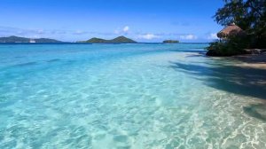 Blue Bliss: 3 Hour "Real Life Screensaver" with Ocean Sounds - Bora Bora in 4K