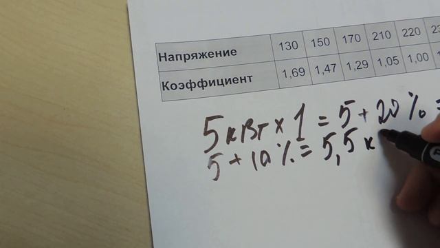 Пример расчета: как снижается мощность стабилизатора при низком входящем напряжении смотреть онлайн