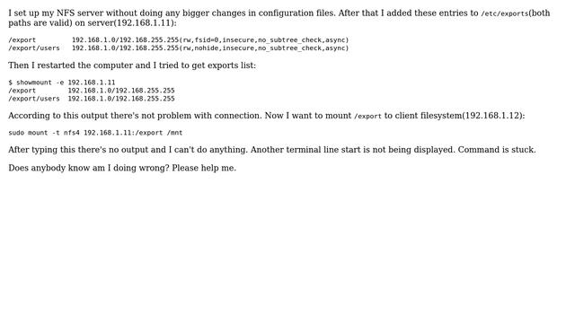 Unix & Linux: Can not mount NFS from server on local network смотреть онлайн
