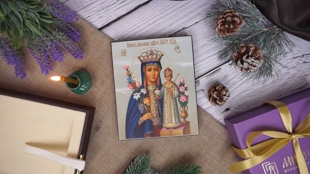 Рукописная икона Богоматерь Неувядаемый Цвет смотреть онлайн