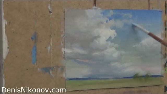 Как нарисовать небо. Облака маслом смотреть онлайн
